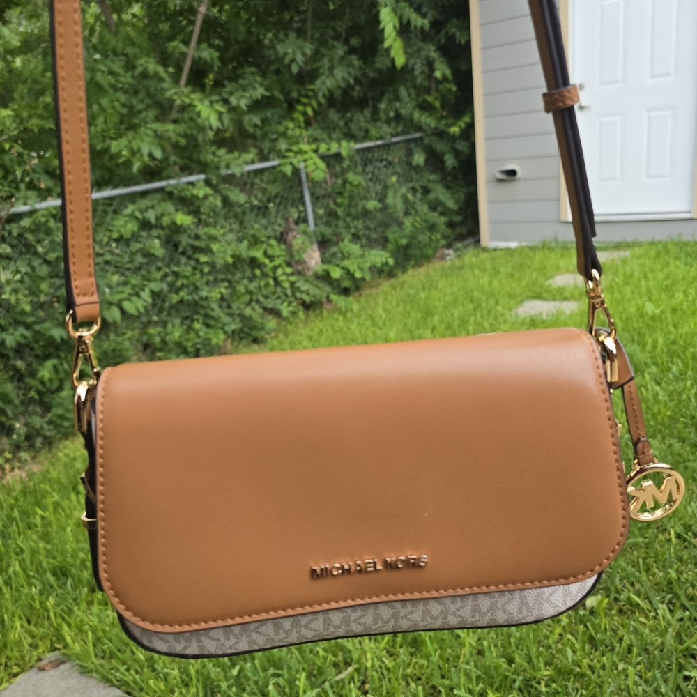Michael Kors Tan Crossbody Bag with Gold Hardware